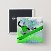 sneeuwkern. 1. vierkante button 5,1 cm (Voorkant /achterkant)