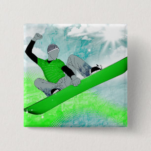 sneeuwkern. 1. vierkante button 5,1 cm