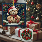 Sneeuwkerst Beer Keramisch Ornament