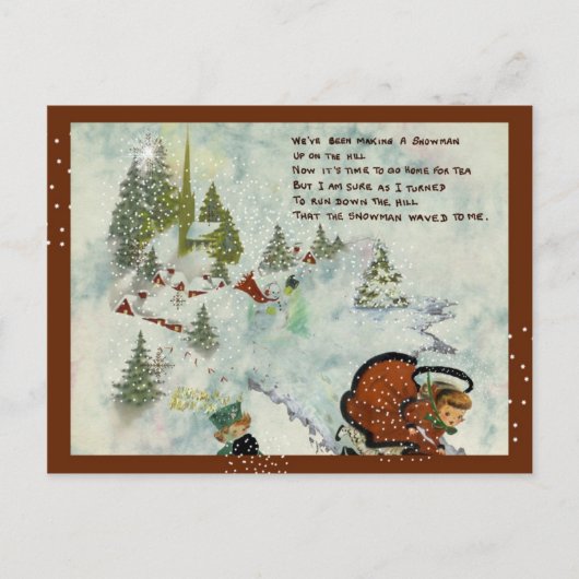  sneeuwkerst feestdagenkaart (Voorkant)