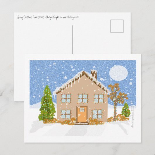 Sneeuwkerst Feestdagenkaart (Voorkant / Achterkant)