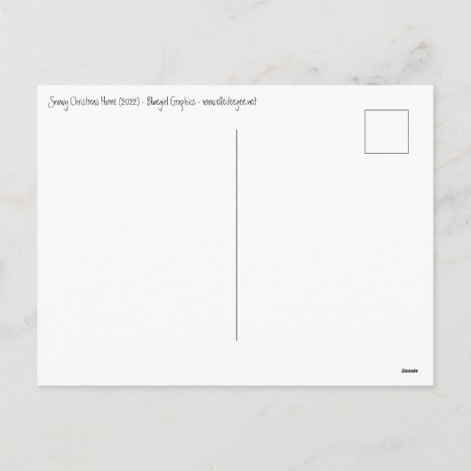 Sneeuwkerst Feestdagenkaart (Achterkant)