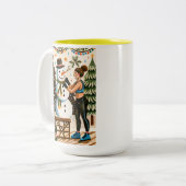 Sneeuwkerst Tweekleurige Koffiemok (Voorkant links)