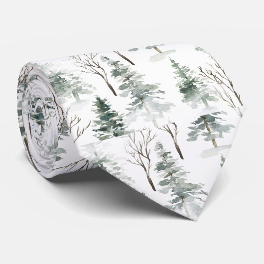 Sneeuwkerstbomen Stropdas (Opgerold)