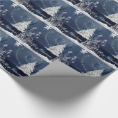 Sneeuwkerstboom Blauw kerstinpakpapier Cadeaupapier (Hoek)