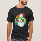 Sneeuwkerstboom met Man-kerstboom Lampjes Xmas Tie T-shirt (Voorkant)