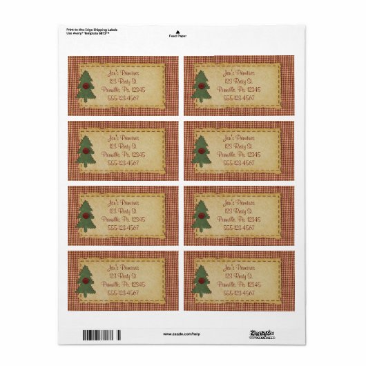 Sneeuwkerstboomvakantie - Business Label (Full Sheet)