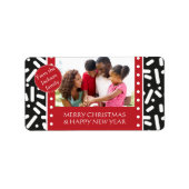 SneeuwkerstBriefpapier en cadeautjes Etiket (Voorkant)