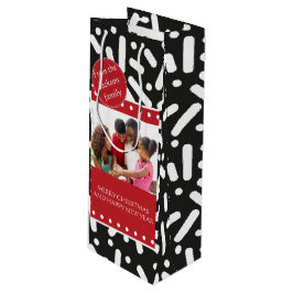 SneeuwkerstBriefpapier en cadeautjes Wijn Cadeautas