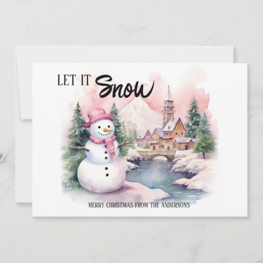 Sneeuwkerstfeestdag Feestdagenkaart (Voorkant)