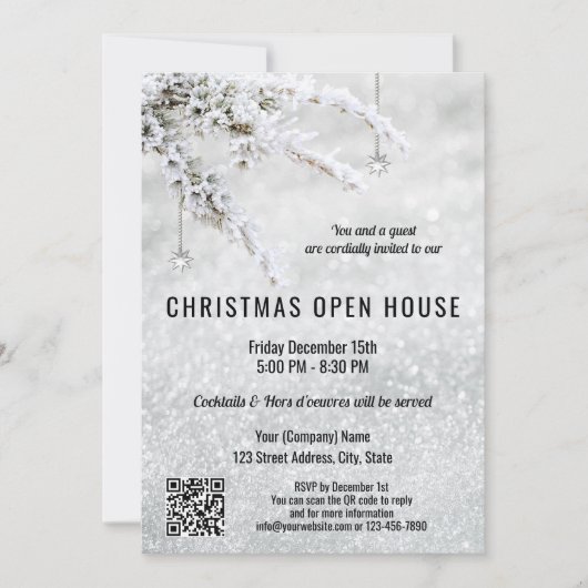 Sneeuwkerstfirma Open House QR in Kaart (Voorkant)