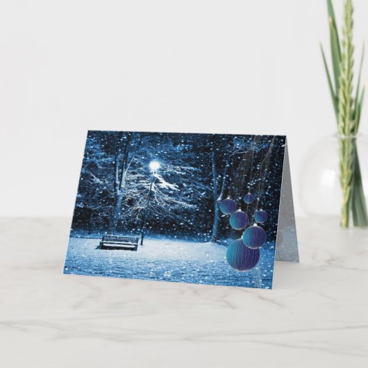 SneeuwkerstKaart Feestdagen Kaart (Voorkant)