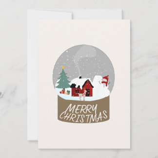 Sneeuwkerstkaart voor Wereldbol Feestdagenkaart