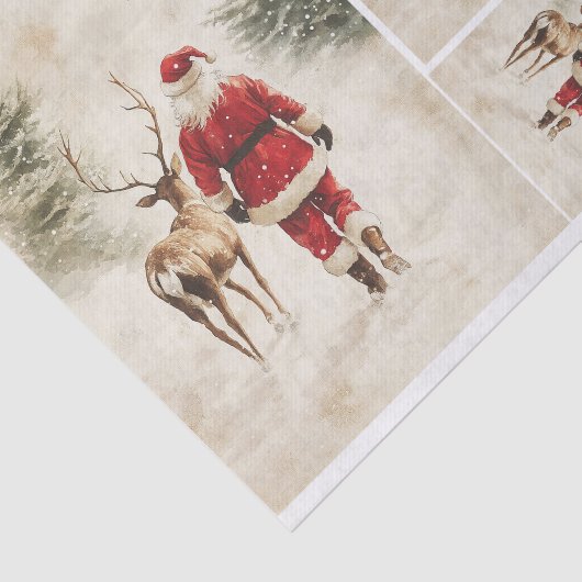 Sneeuwkerstman en rendier tissuepapier (Detail)