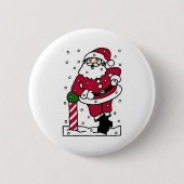 Sneeuwkerstman Ronde Button 5,7 Cm (Voorkant)