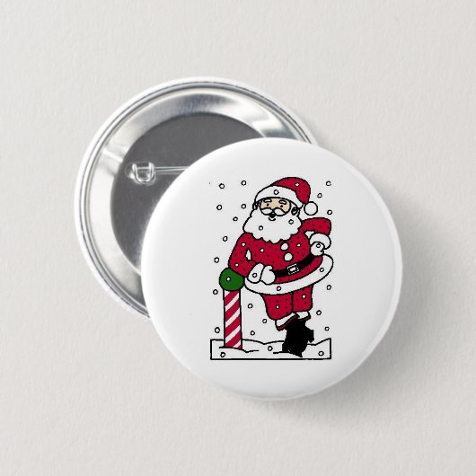 Sneeuwkerstman Ronde Button 5,7 Cm (Voorkant /achterkant)