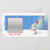 SneeuwKerstmis van de sneeuwman Feestdagenkaart (Voorkant / Achterkant)