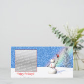 SneeuwKerstmis van de sneeuwman Feestdagenkaart (Staand voorkant)