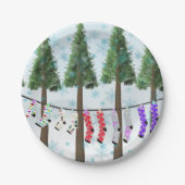 Sneeuwkerstpapier sokken bord (Voorkant)