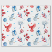 Sneeuwkerstpatroon Mannen Cadeaupapier (Vlak)