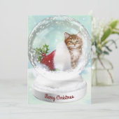 Sneeuwkeuken met kerstmis in Wereldbol Feestdagenkaart (Staand voorkant)