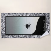 Sneeuwkeukenhanddoek, zwart-wit strandlaken (Voorkant)