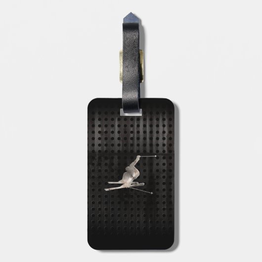 sneeuwkiën; Koel zwart Bagagelabel (Achterkant verticaal)