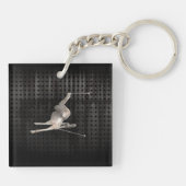 sneeuwkiën; Koel zwart Sleutelhanger (Achterkant)