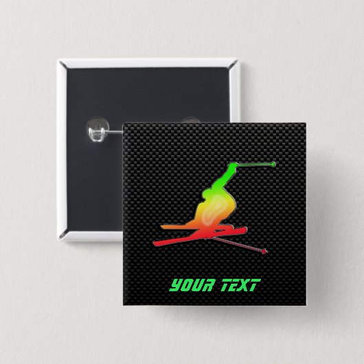 Sneeuwkiën Vierkante Button 5,1 Cm (Voorkant /achterkant)