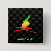 Sneeuwkiën Vierkante Button 5,1 Cm (Voorkant)