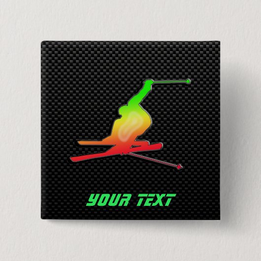 Sneeuwkiën Vierkante Button 5,1 Cm (Voorkant)