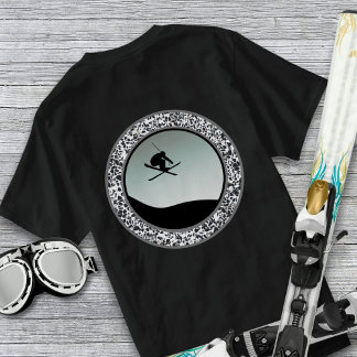 Sneeuwkiend, zwart, rond ontwerp t-shirt