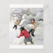 sneeuwkinderen briefkaart (Voorkant)