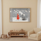 sneeuwkinderen en engelencrèche poster