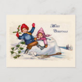 Sneeuwkinderen Kerst Briefkaart (Voorkant)