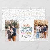 Sneeuwkleurig pretkerst 2 Fotovakantie-Kaart Feestdagenkaart (Voorkant / Achterkant)