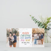 Sneeuwkleurig pretkerst 2 Fotovakantie-Kaart Feestdagenkaart (Staand voorkant)