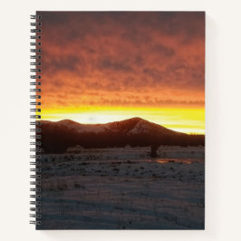 Sneeuwkleurig spiraalnotitieboek voor zonsondergan notitieboek