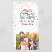 Sneeuwkleurige kerstfoto feestdagenkaart (Voorkant / Achterkant)