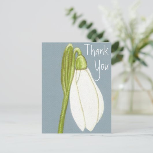 Sneeuwklokje Bloem Bedankt Ansichtkaart Briefkaart (Staand voorkant)