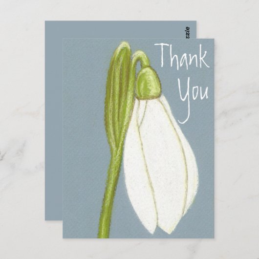 Sneeuwklokje Bloem Bedankt Ansichtkaart Briefkaart (Voorkant / Achterkant)
