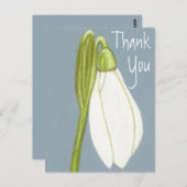 Sneeuwklokje Bloem Bedankt Briefkaart (Voorkant / Achterkant)