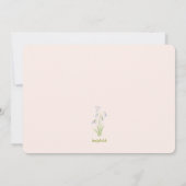 Sneeuwklokje Bloemen Foto Uitnodiging (Achterkant)