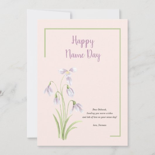 Sneeuwklokje Bloemnaam Dag Kaart (Voorkant)