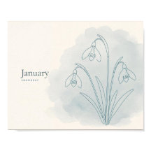 Sneeuwklokje Botanische Kunstprint | Januari Bloem