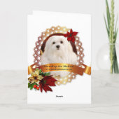 Sneeuwklokje de Maltese kerst Kaart (Achterkant)