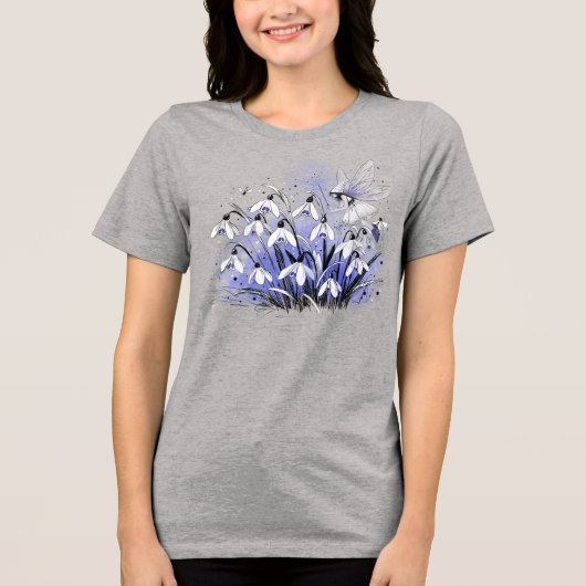 Sneeuwklokje fee Tri-Blend shirt (Voorkant)