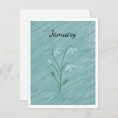 Sneeuwklokje (januari) notitiekaartje (Voorkant / Achterkant)