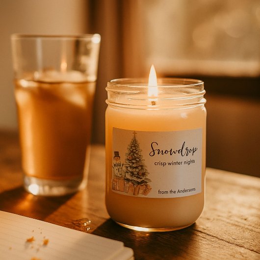 Sneeuwklokje Kerst Kaars Label Sticker