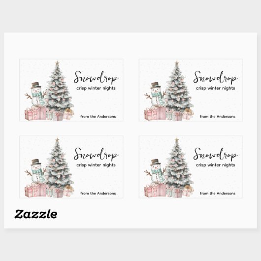 Sneeuwklokje Kerst Kaars Label Sticker (Vel)